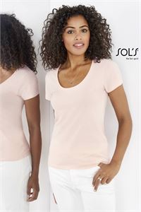 T-SHIRT DONNA CON SCOLLO AMPIO METROPOLITAN 150 g